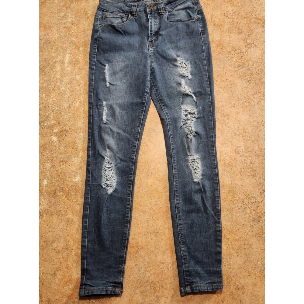 Rue 21 Jeans Womens 6 Xtra High Rise Ankle Skinny Distressed Medium Wash